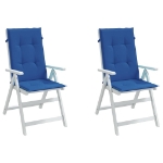 Cuscini per Sedie 2 pz Blu Reale 120x50x3 cm in Tessuto