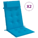 Cuscini Sedia con Schienale Alto 2 pz Blu Chiaro Tessuto Oxford