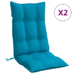 Cuscini Sedia con Schienale Alto 2 pz Blu Chiaro Tessuto Oxford