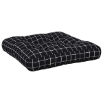 Cuscino Pallet Motivo a Quadri Nero 58x58x10 cm Tessuto Oxford