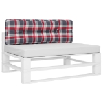 Cuscino per Pallet a Quadri Rossi 120x40x12 cm in Tessuto