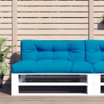 Cuscino per Pallet Blu 120x40x12 cm in Tessuto