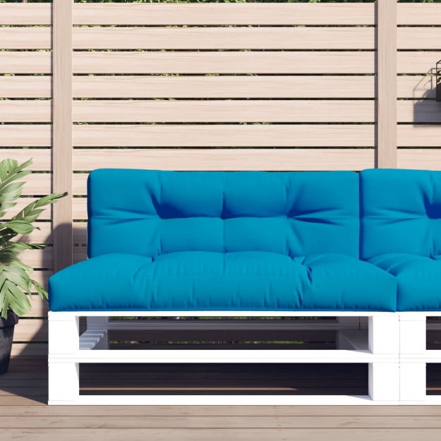 Cuscino per Pallet Blu 120x40x12 cm in Tessuto