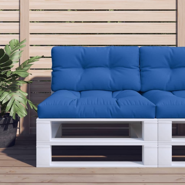 Cuscino per Pallet Blu Reale 80x40x12 cm in Tessuto