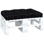 Cuscino per Pallet Motivo a Quadri Nero 120x80x12 cm in Tessuto