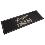 Tappeto da Cucina Lavabile Testo Caffè 60x180 cm in Velluto