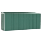 Capanno Giardino a Parete Verde 118x382x178 cm Acciaio Zincato