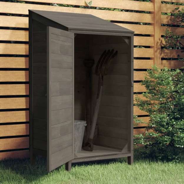 Capanno da Giardino Antracite 55x52x112 cm Legno Massello Abete