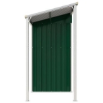 Capanno Giardino con Tetto Esteso Verde 277x110,5x181cm Acciaio