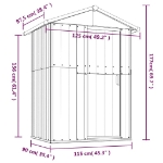 Capanno da Giardino Marrone 126x97,5x177 cm Acciaio Zincato