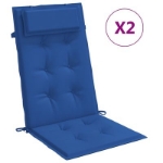 Cuscini Sedia con Schienale Alto 2 pz Blu Reale Tessuto Oxford