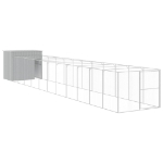 Casetta Cani Corsa Grigio Chiaro 214x1273x181cm Acciaio Zincato