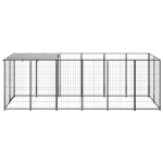 Gabbia per Cani Nera 330x110x110 cm in Acciaio