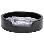 Lettino per Cani Nero e Grigio 69x59x19 cm Peluche e Similpelle