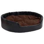 Lettino per Cani Nero e Marrone 99x89x21cm Peluche e Similpelle