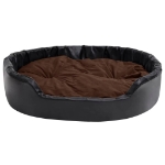 Lettino per Cani Nero e Marrone 99x89x21cm Peluche e Similpelle