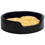 Lettino per Cani Nero e Giallo 99x89x21 cm Peluche e Similpelle