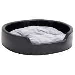 Lettino per Cani Nero e Grigio 79x70x19 cm Peluche e Similpelle