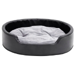 Lettino per Cani Nero e Grigio 79x70x19 cm Peluche e Similpelle