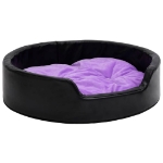 Lettino per Cani Nero e Viola 99x89x21 cm Peluche e Similpelle