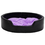 Lettino per Cani Nero e Viola 99x89x21 cm Peluche e Similpelle