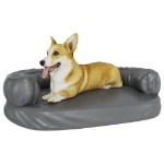 Letto per Cani Ergonomico Gommapiuma Grigio 88x65 cm Similpelle