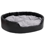 Lettino per Cani Nero e Grigio 99x89x21 cm Peluche e Similpelle