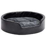 Lettino per Cani Nero e Grigio 69x59x19 cm Peluche e Similpelle