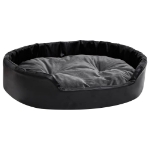 Lettino per Cani Nero e Grigio 90x79x20 cm Peluche e Similpelle