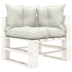 Set Divani da Giardino Pallet 7 pz con Cuscini Beige in Legno