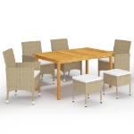 Set Mobili da Pranzo per Giardino 7 pz Beige