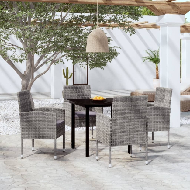 Set Mobili da Pranzo per Giardino 5 pz Antracite