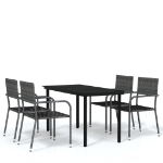 Set Mobili da Pranzo da Giardino 5 pz Grigio