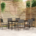 Set Mobili da Pranzo da Giardino 7 pz Grigio