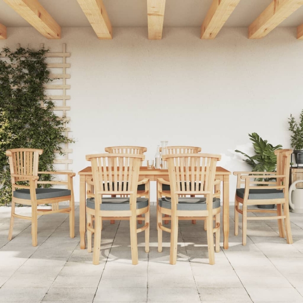 Set da Pranzo da Giardino 7 pz in Legno Massello di Teak