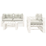 Set Salotto da Giardino Pallet 5 pz con Cuscini Beige in Legno