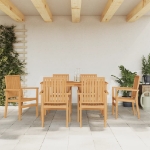 Set da Pranzo da Giardino 7 pz in Legno Massello di Teak