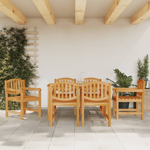 Set da Pranzo da Giardino 7 pz in Legno Massello di Teak