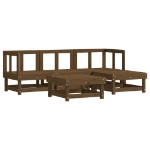 Set Salotto da Giardino 5 pz Miele in Legno Massello di Pino