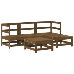 Set Salotto da Giardino 5 pz Miele in Legno Massello di Pino