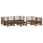 Set Salotto da Giardino 7 pz Miele in Legno Massello di Pino