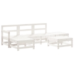 Set Salotto da Giardino 6 pz Bianco in Legno Massello di Pino