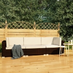 Set Divani da Giardino 3 pz con Cuscini in Polyrattan Marrone