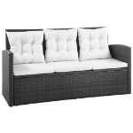 Set Divani da Giardino 5 pz con Cuscini in Polyrattan Nero