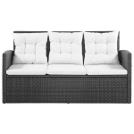 Set Divani da Giardino 5 pz con Cuscini in Polyrattan Nero