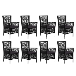 Set da Pranzo da Giardino 9 pz in Polyrattan Nero