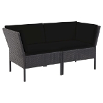 Set Divani da Giardino 6 pz con Cuscini in Polyrattan Nero