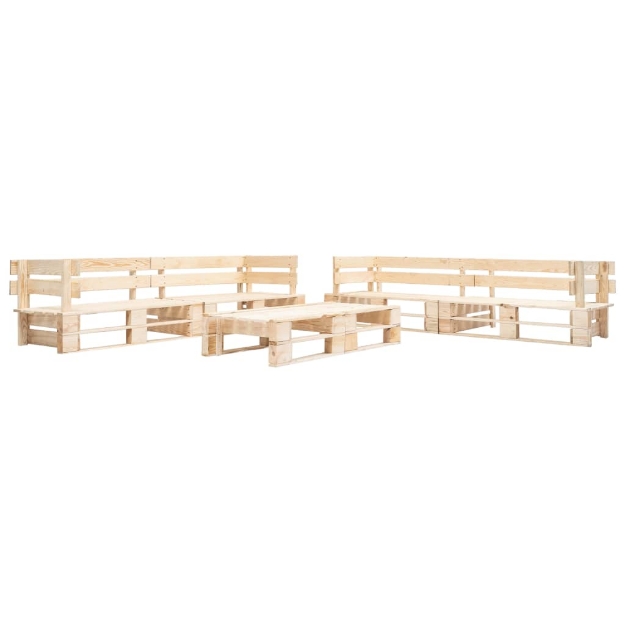 Set Divani da Giardino con Pallet 6 pz in Legno Naturale