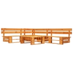 Set Divani da Giardino su Pallet 4 pz Marrone Miele in Legno