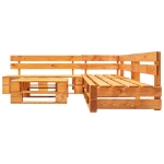 Set Divani da Giardino su Pallet 4 pz Marrone Miele in Legno